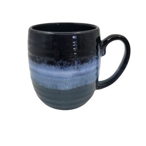 Studio pottery blue ceramic high glaze 20 oz mug signed